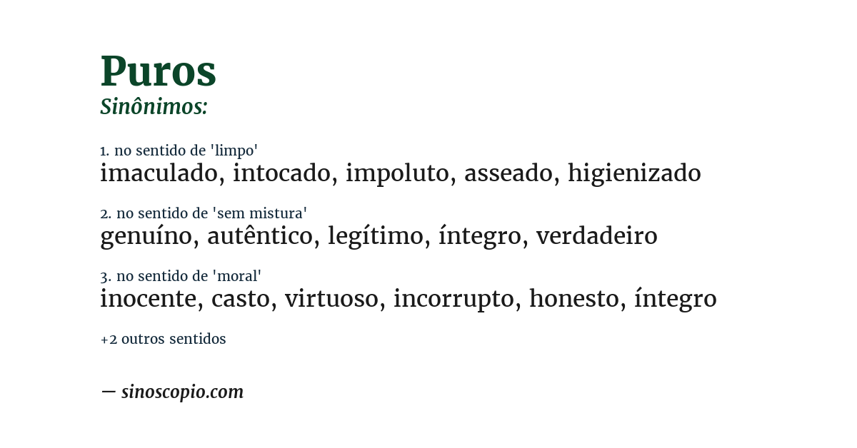 Sinônimo de puros