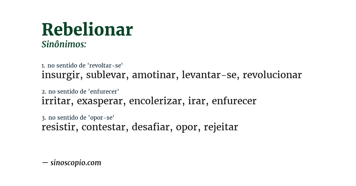Sinônimo de rebelionar