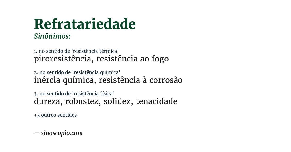Sinônimo de refratariedade