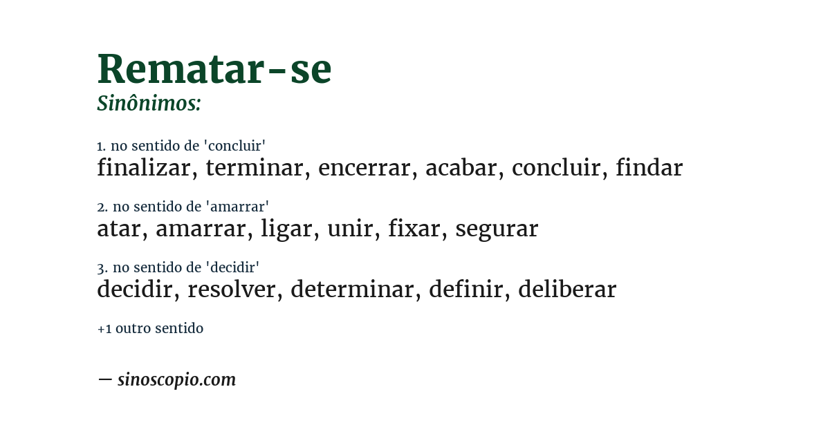 Sinônimo de rematar-se