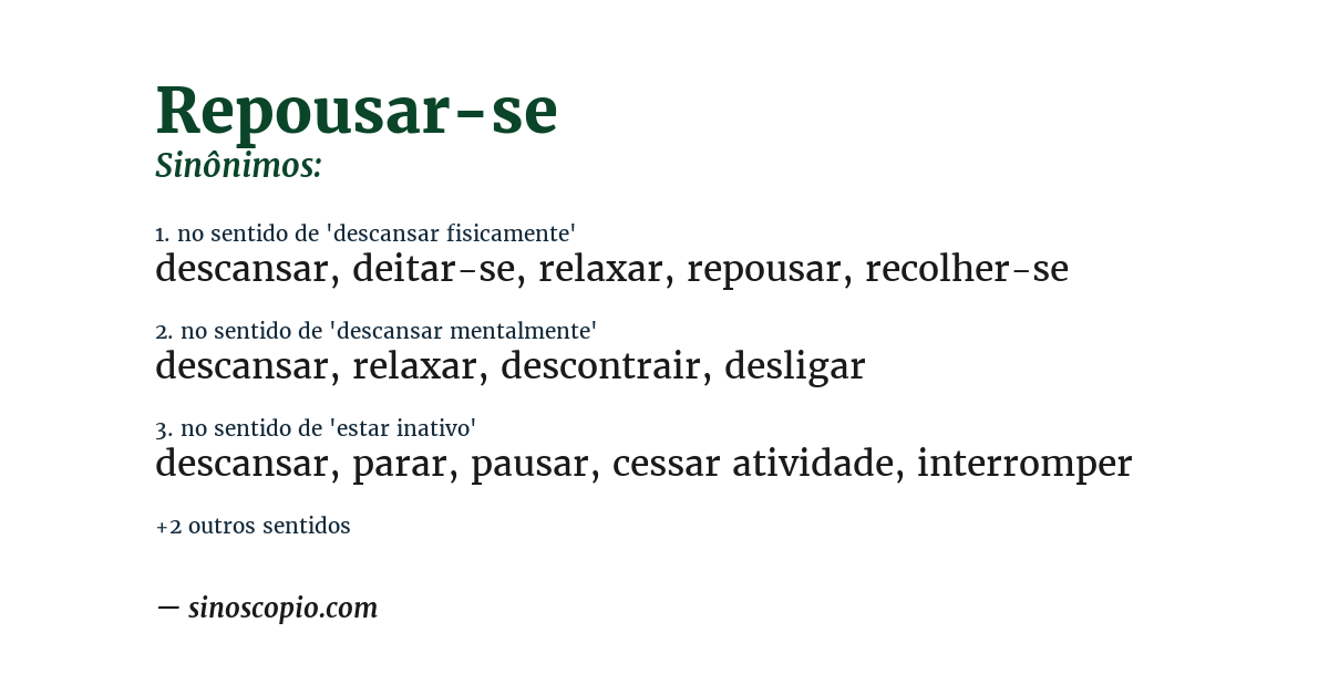 Sinônimo de repousar-se