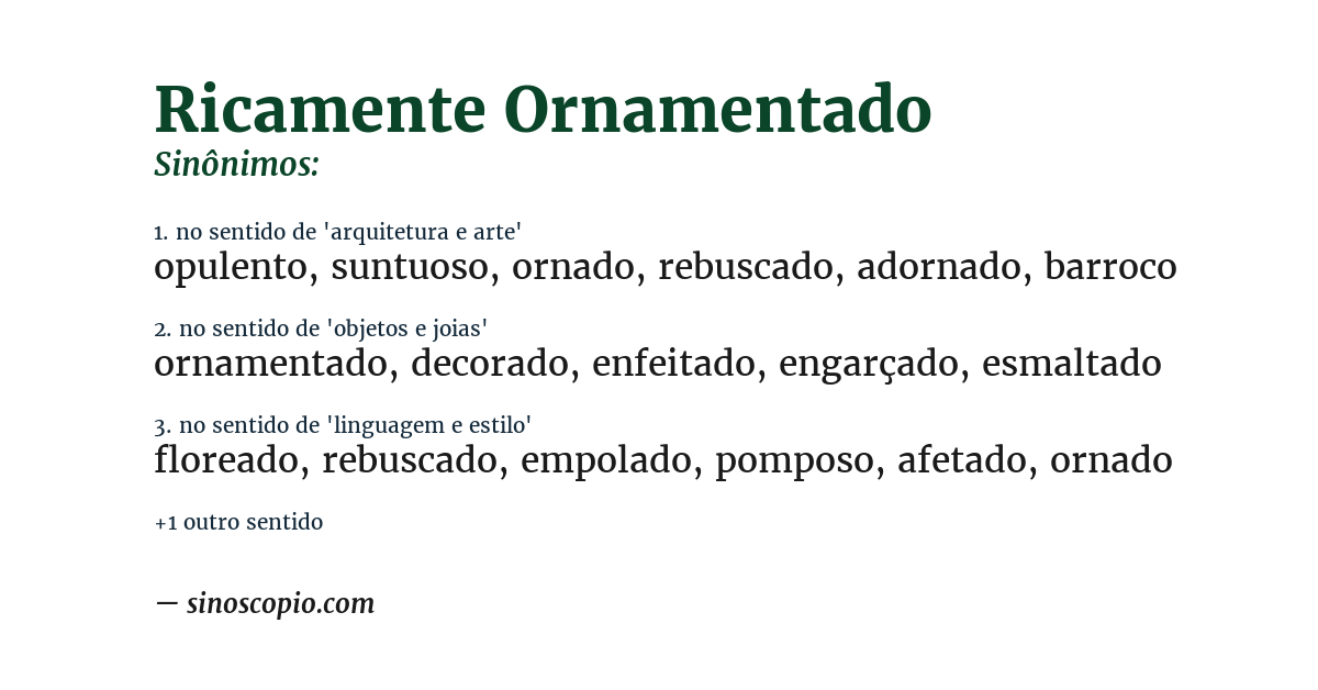 Sinônimo de ricamente ornamentado