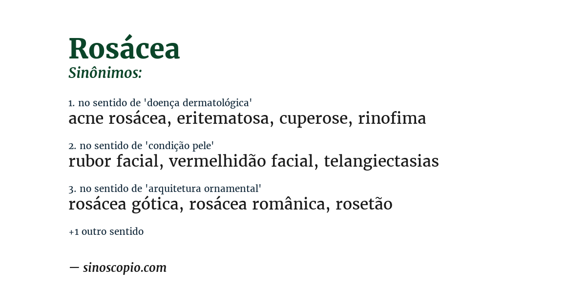 Sinônimo de rosácea