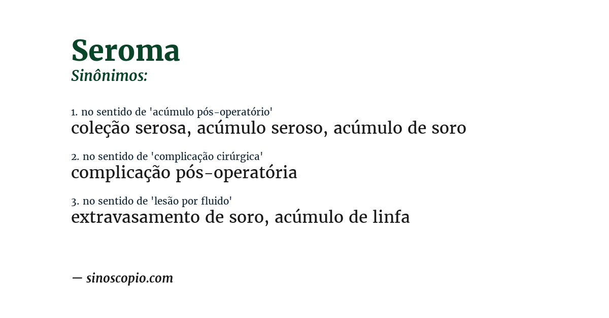 Sinônimo de seroma