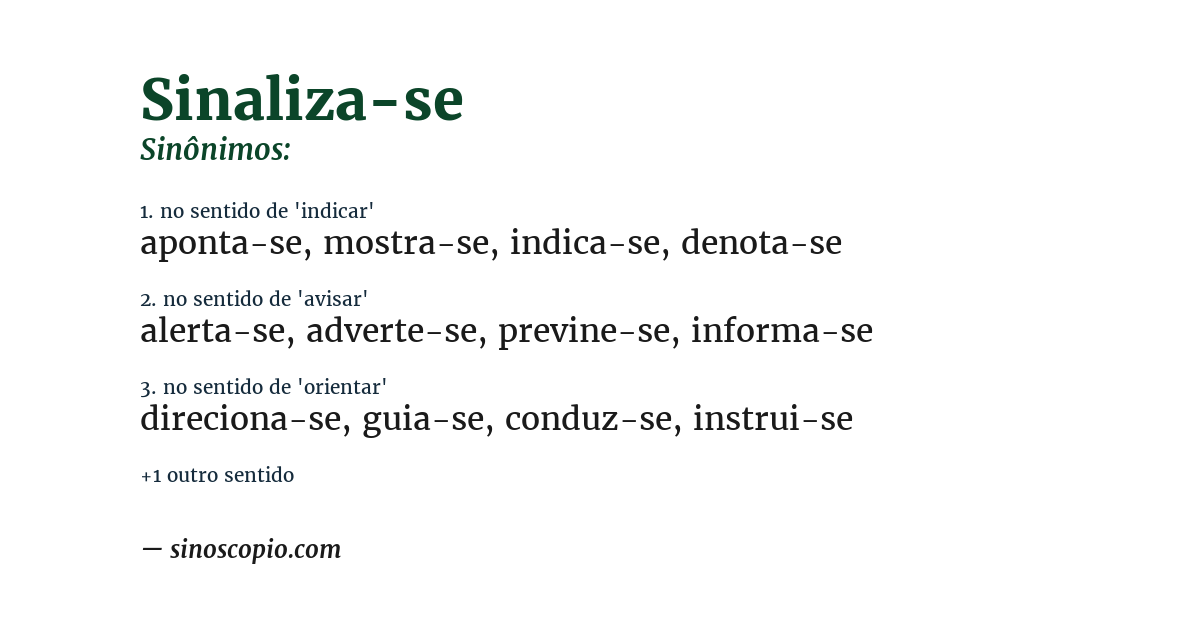 Sinônimo de sinaliza-se