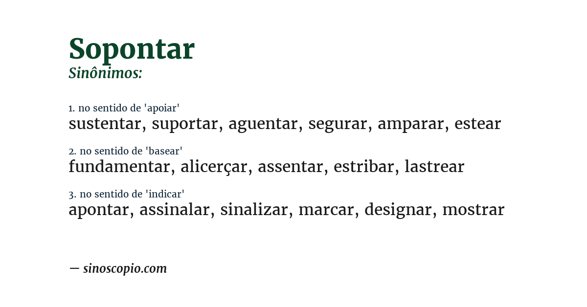 Sinônimo de sopontar