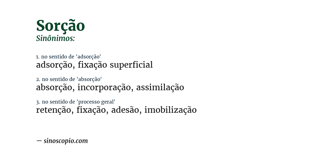 Sinônimo de sorção