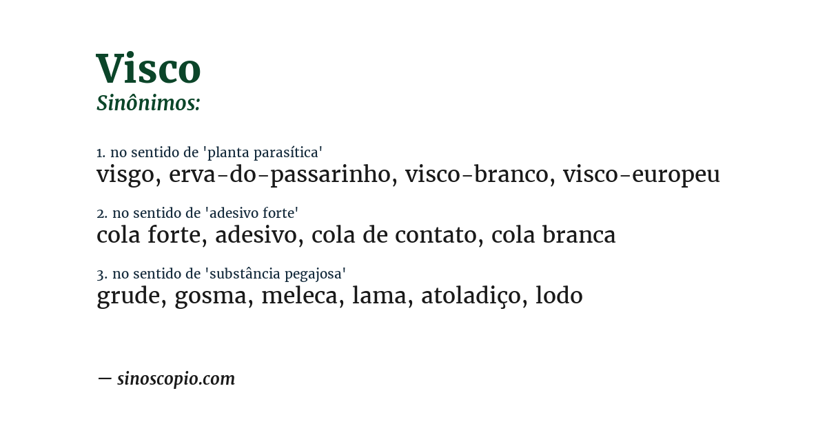 Sinônimo de visco