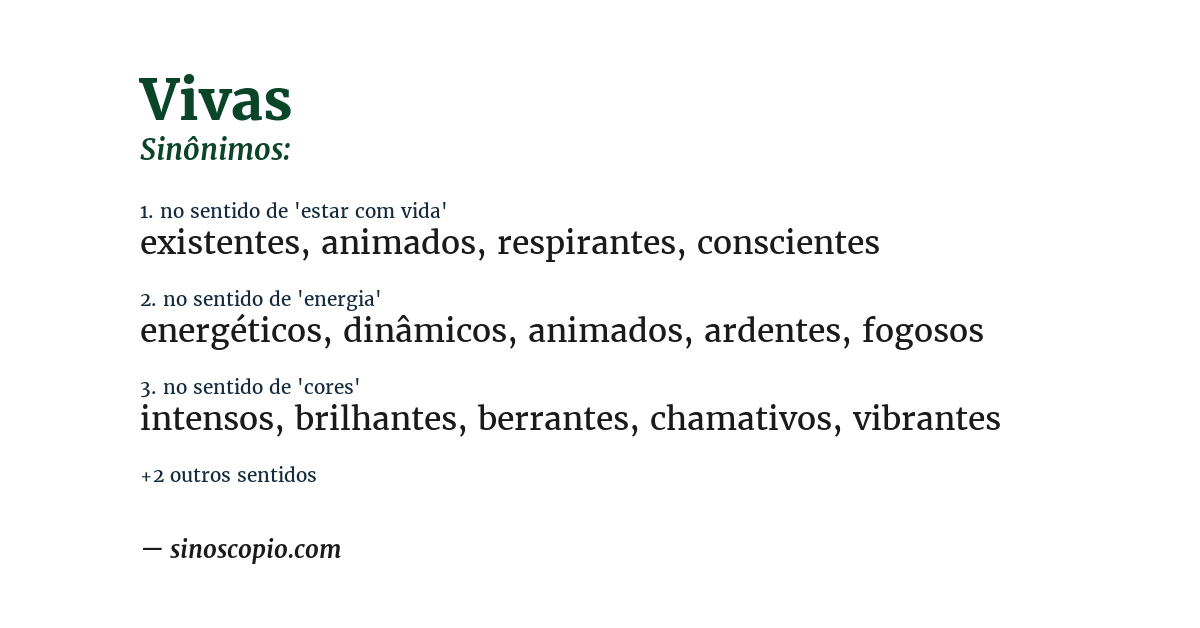 Sinônimo de vivas
