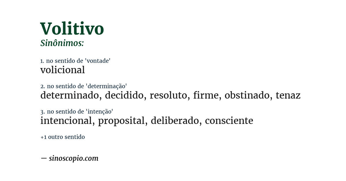 Sinônimo de volitivo