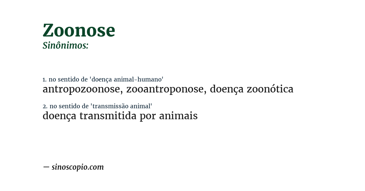 Sinônimo de zoonose