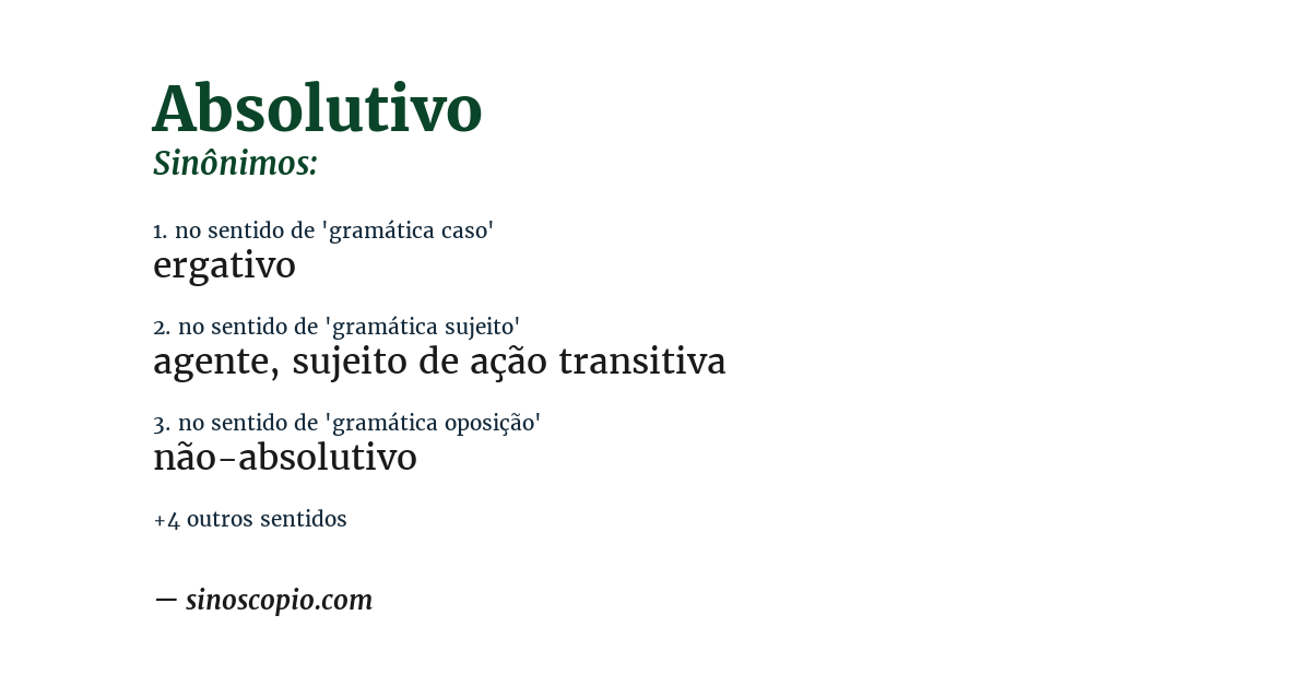 Sinônimo de absolutivo