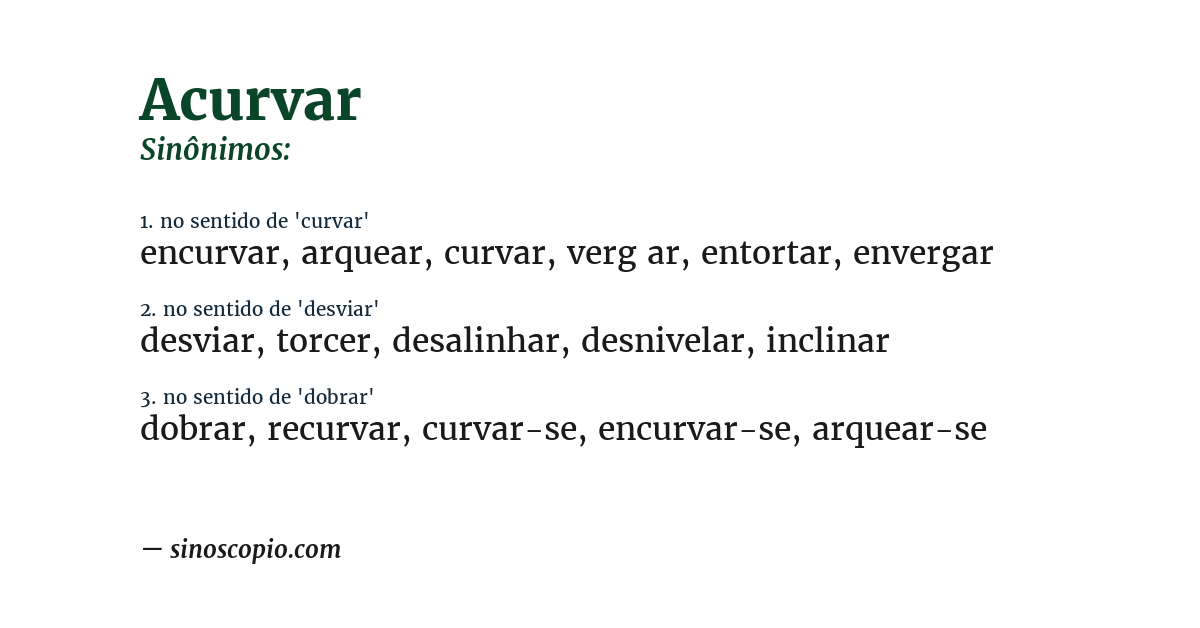 Sinônimo de acurvar
