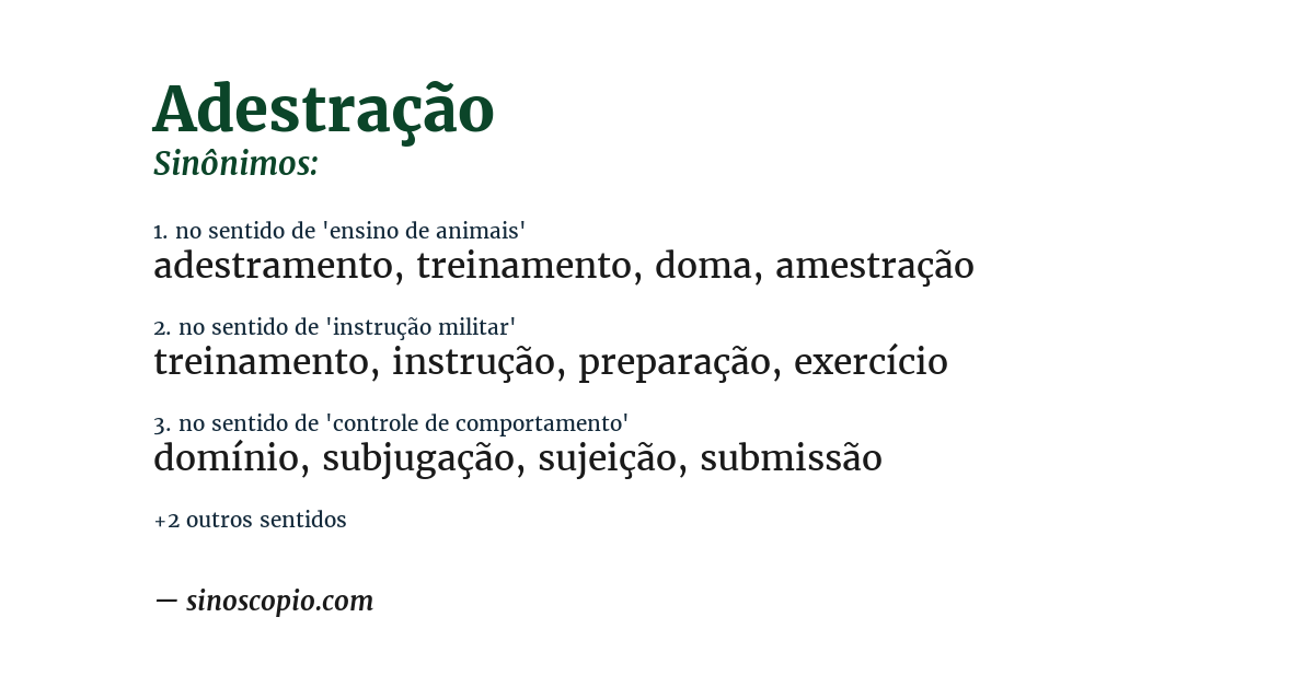 Sinônimo de adestração
