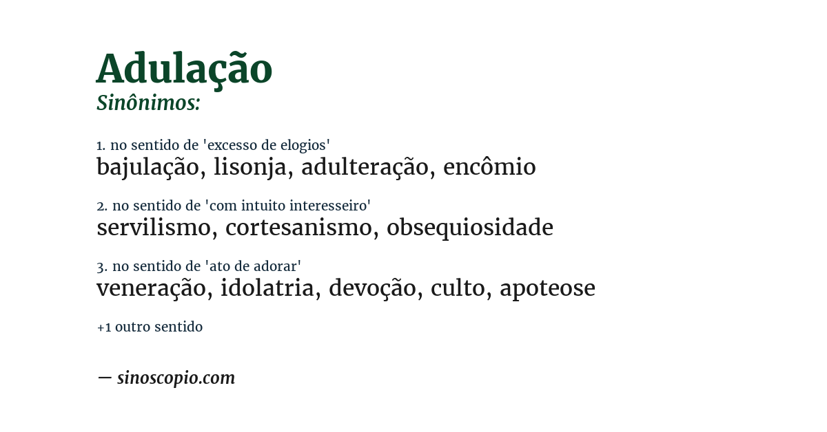 Sinônimo de adulação