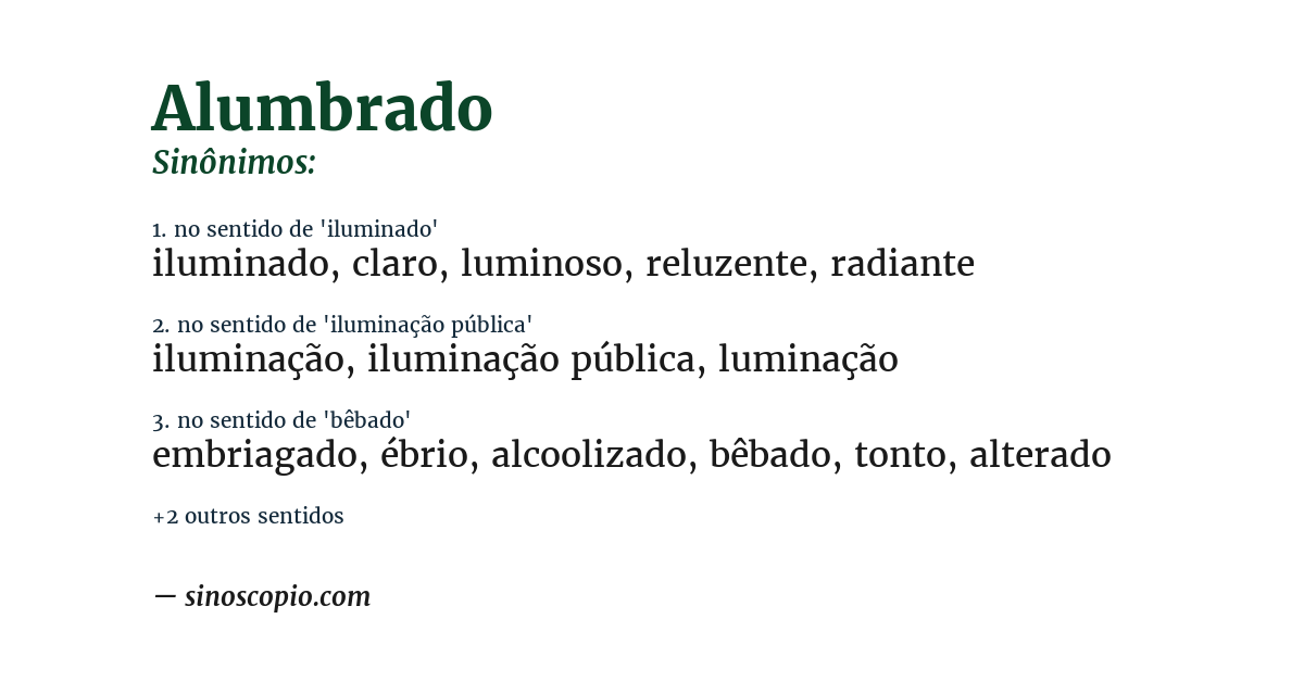 Sinônimo de alumbrado