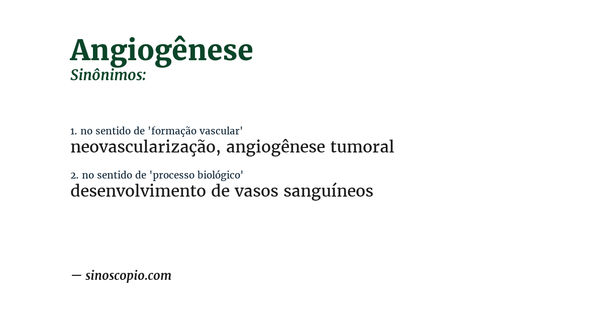 Sinônimo de angiogênese