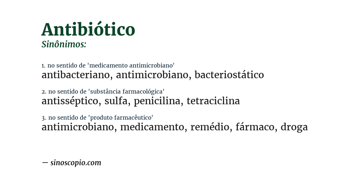 Sinônimo de antibiótico