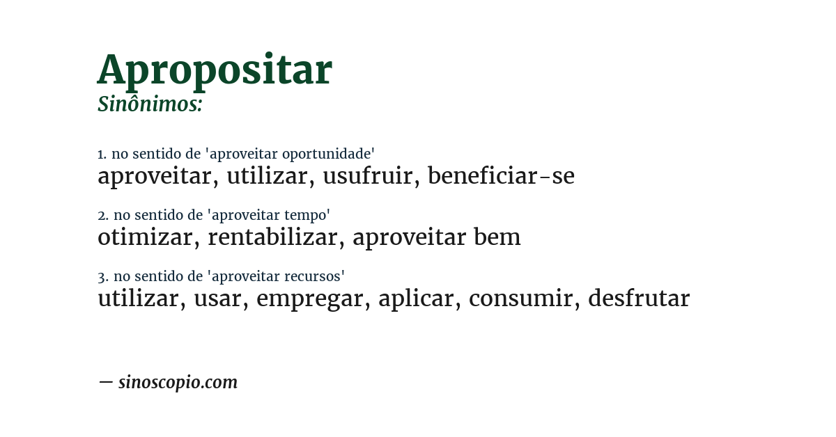 Sinônimo de apropositar