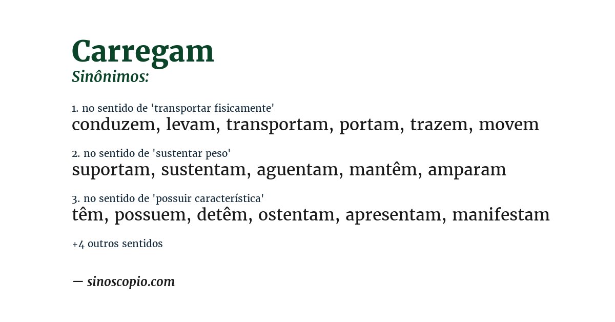 Sinônimo de carregam