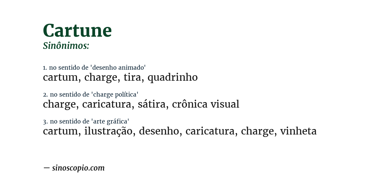 Sinônimo de cartune
