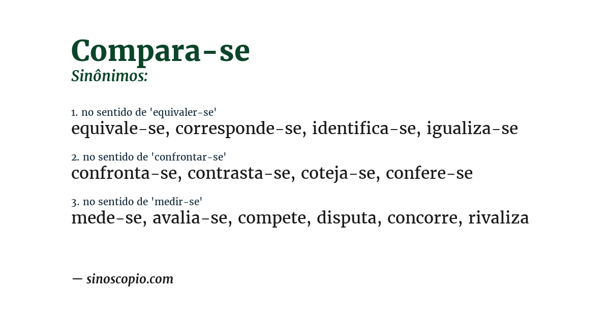 Sinônimo de compara-se