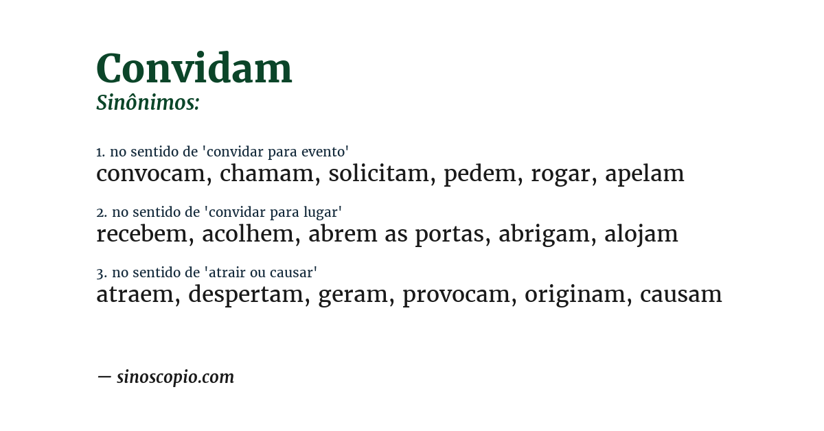 Sinônimo de convidam