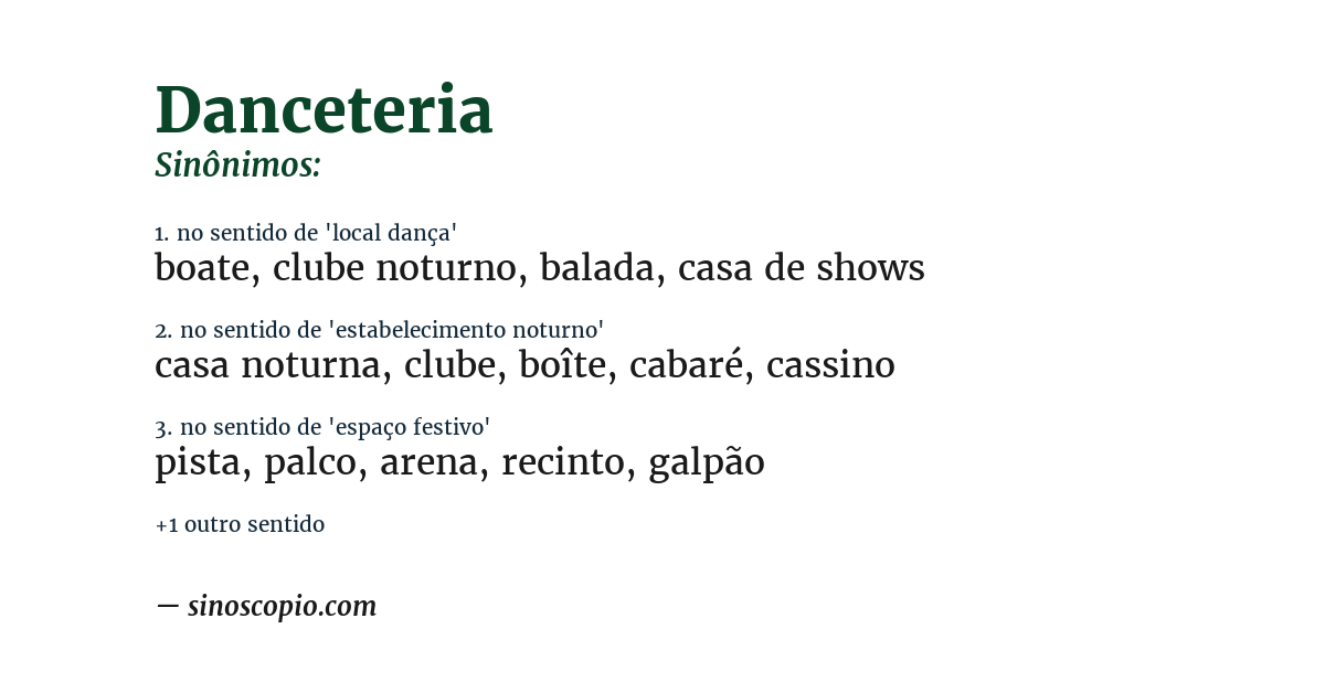 Sinônimo de danceteria