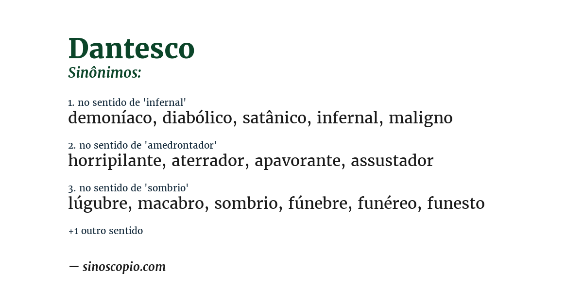 Sinônimo de dantesco