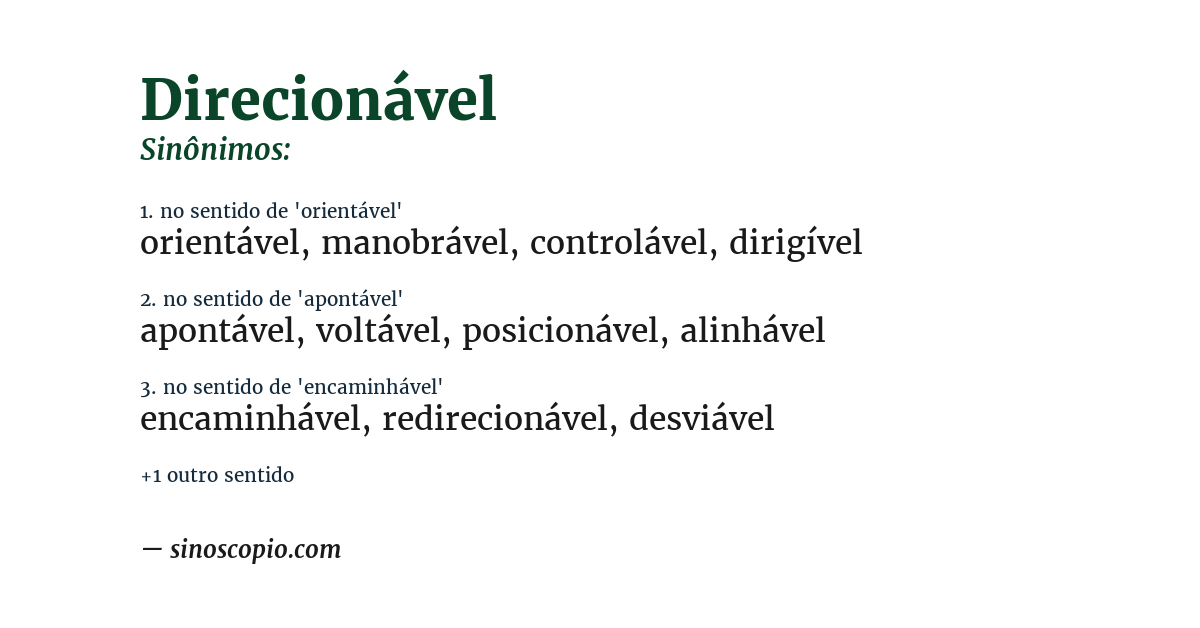 Sinônimo de direcionável