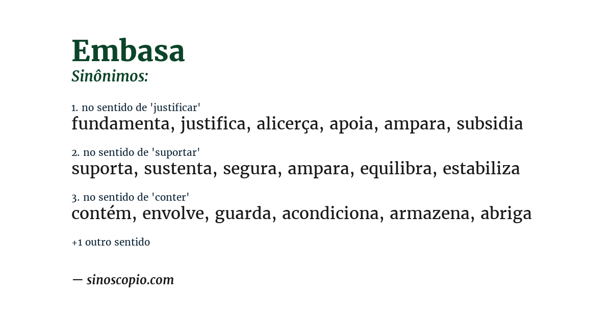 Sinônimo de embasa