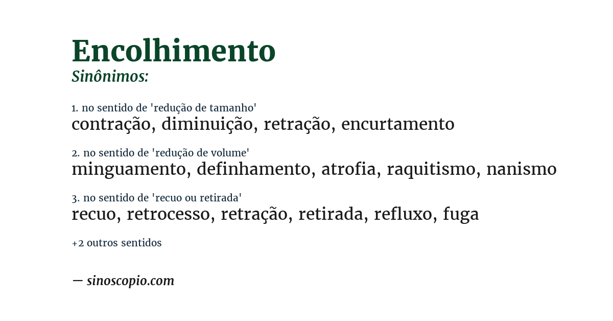Sinônimo de encolhimento