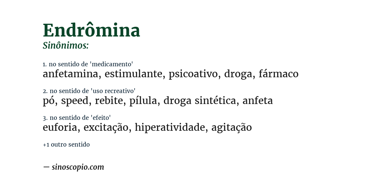 Sinônimo de endrômina
