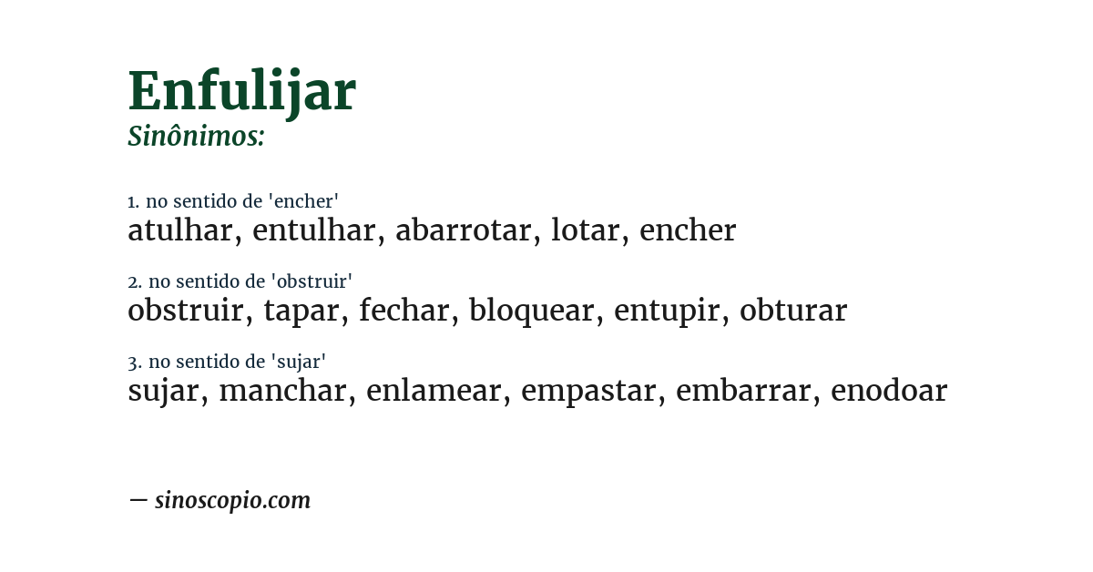 Sinônimo de enfulijar