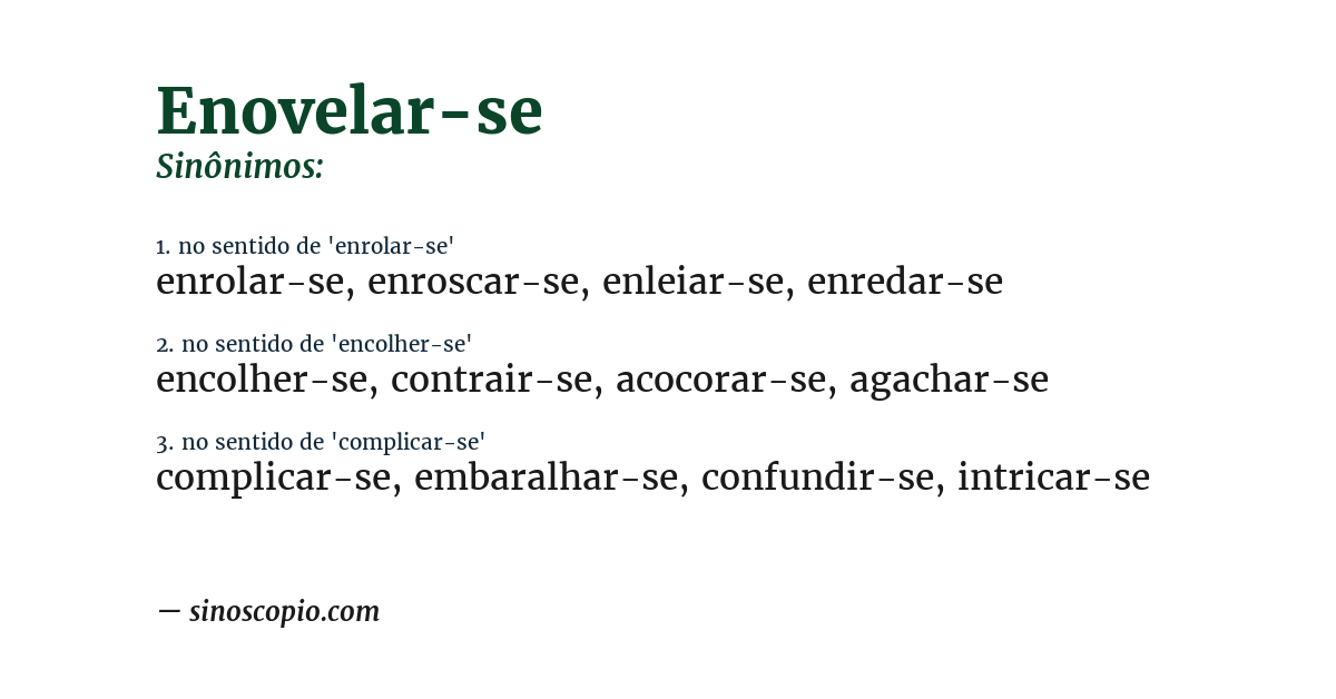 Sinônimo de enovelar-se