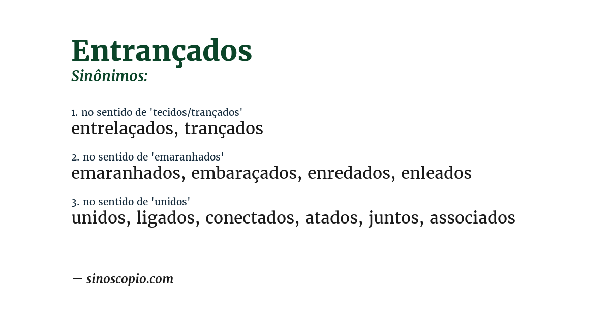 Sinônimo de entrançados