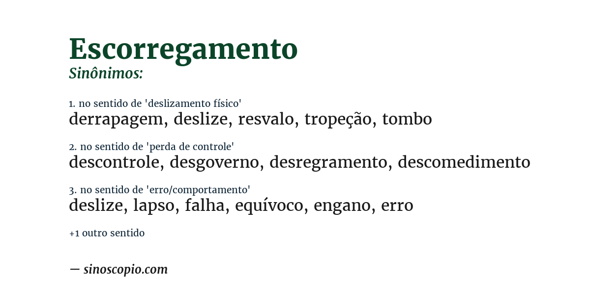 Sinônimo de escorregamento