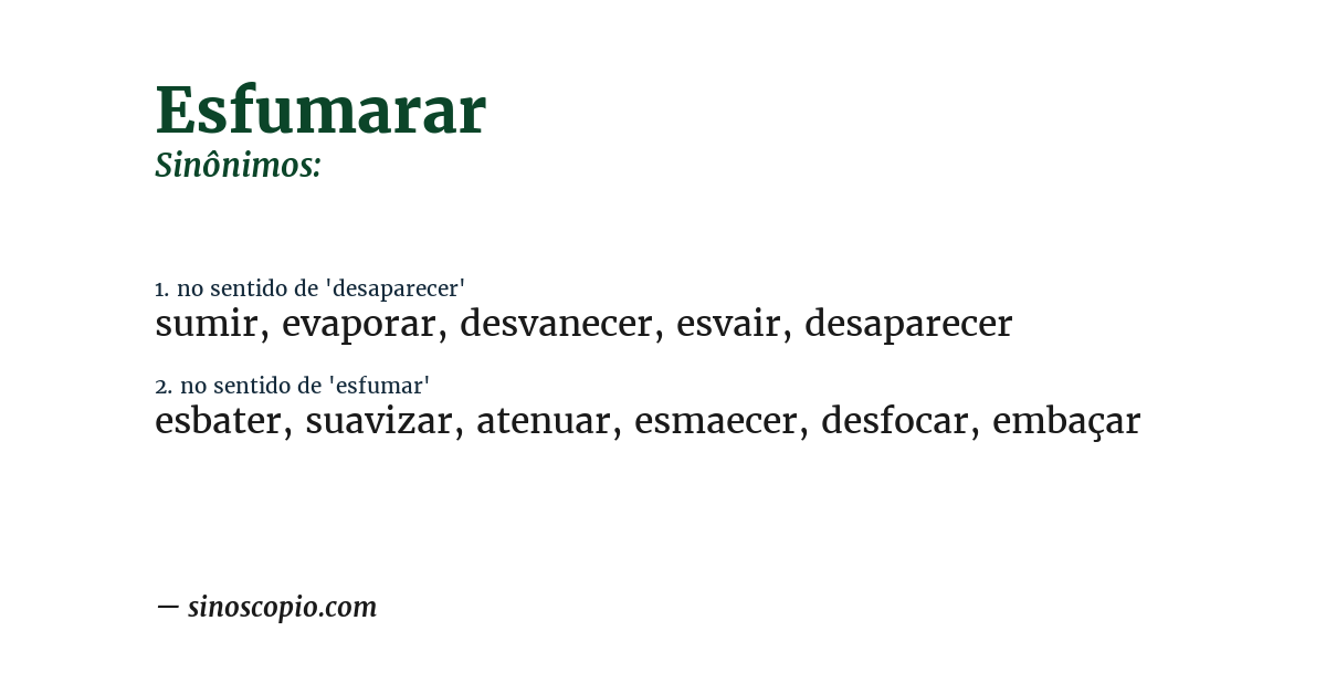 Sinônimo de esfumarar