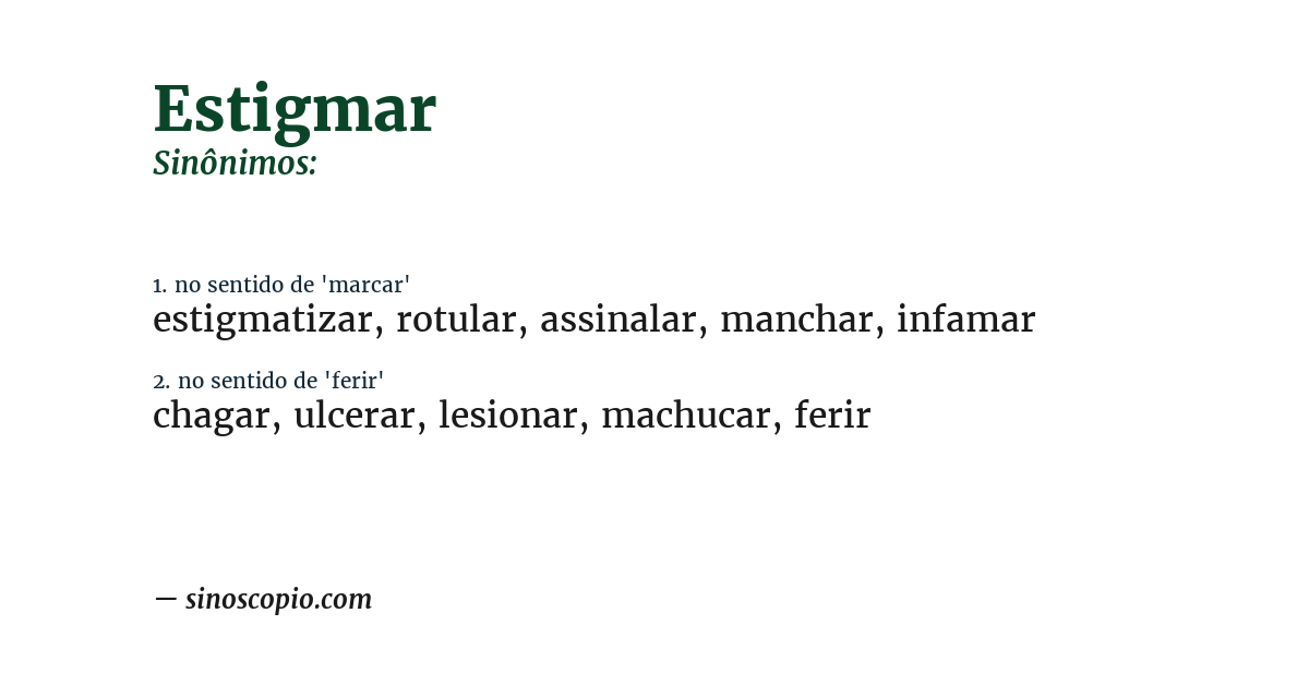 Sinônimo de estigmar