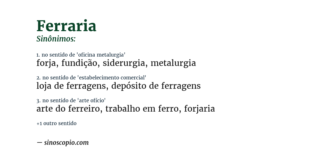 Sinônimo de ferraria