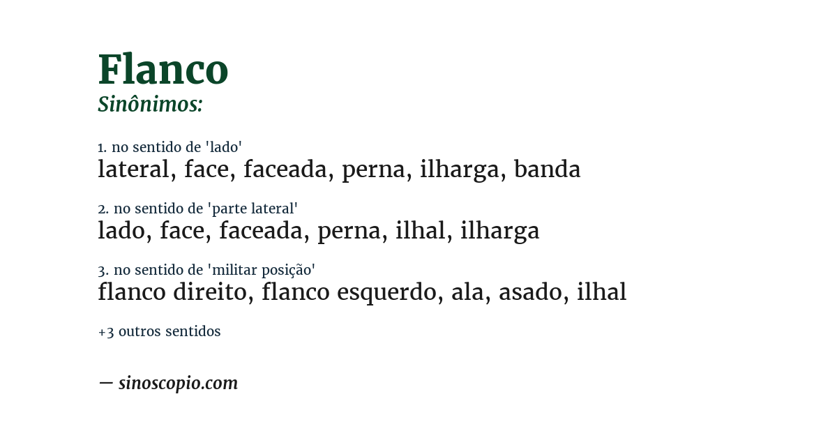 Sinônimo de flanco