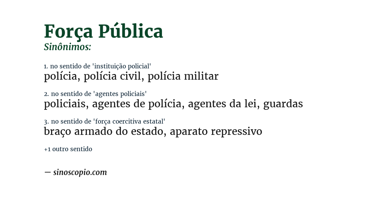 Sinônimo de força pública