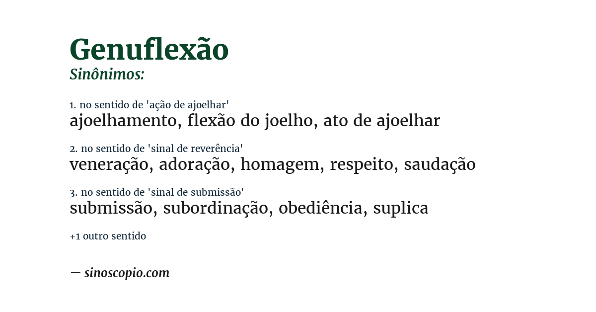 Sinônimo de genuflexão