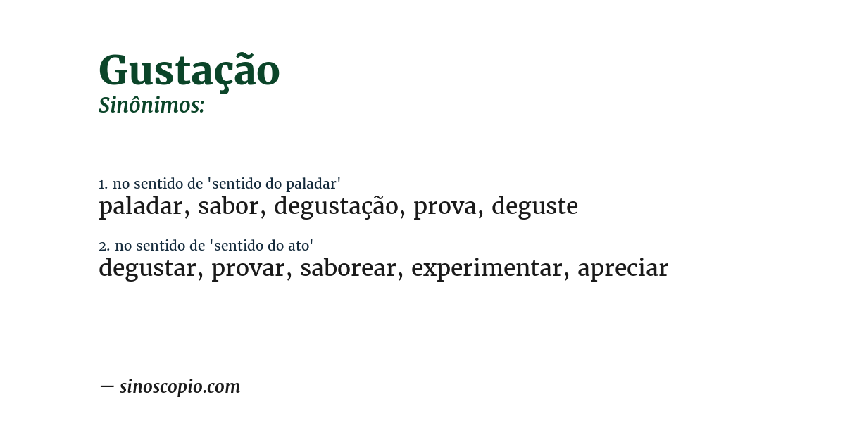 Sinônimo de gustação