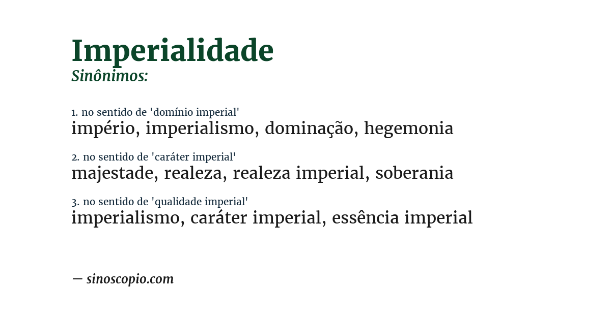 Sinônimo de imperialidade