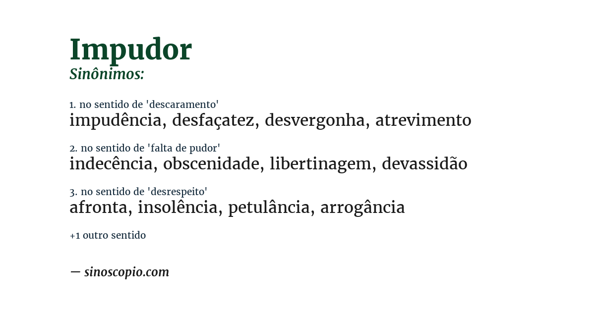 Sinônimo de impudor