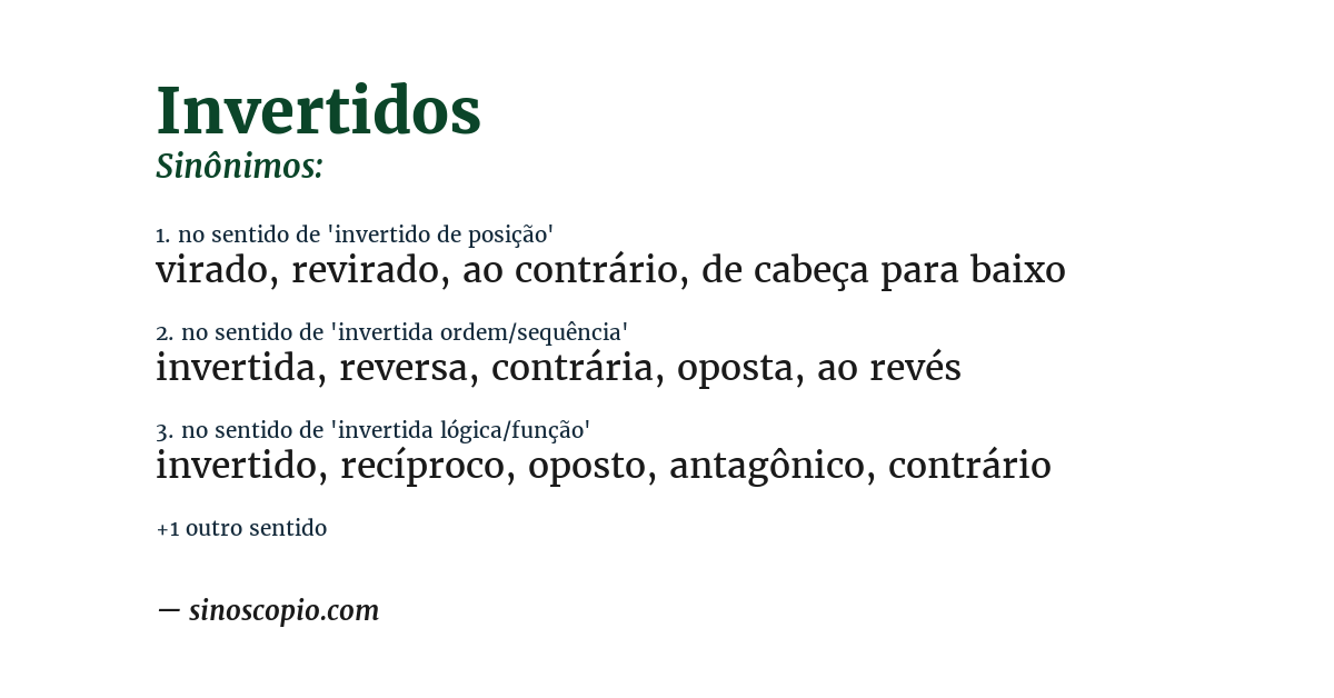 Sinônimo de invertidos