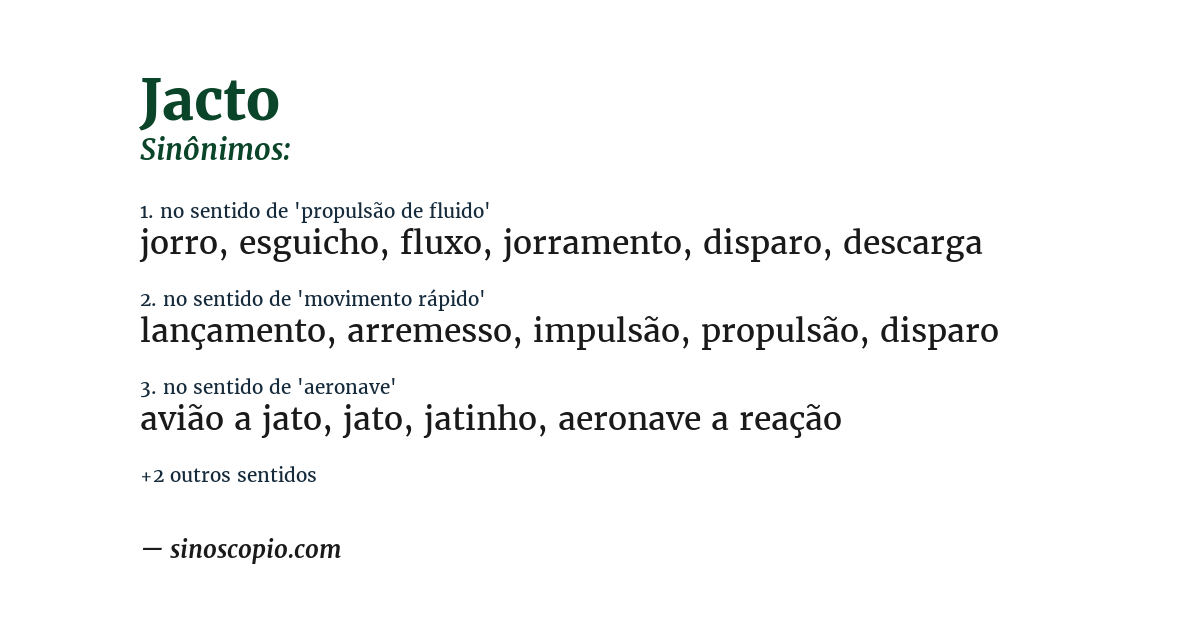 Sinônimo de jacto
