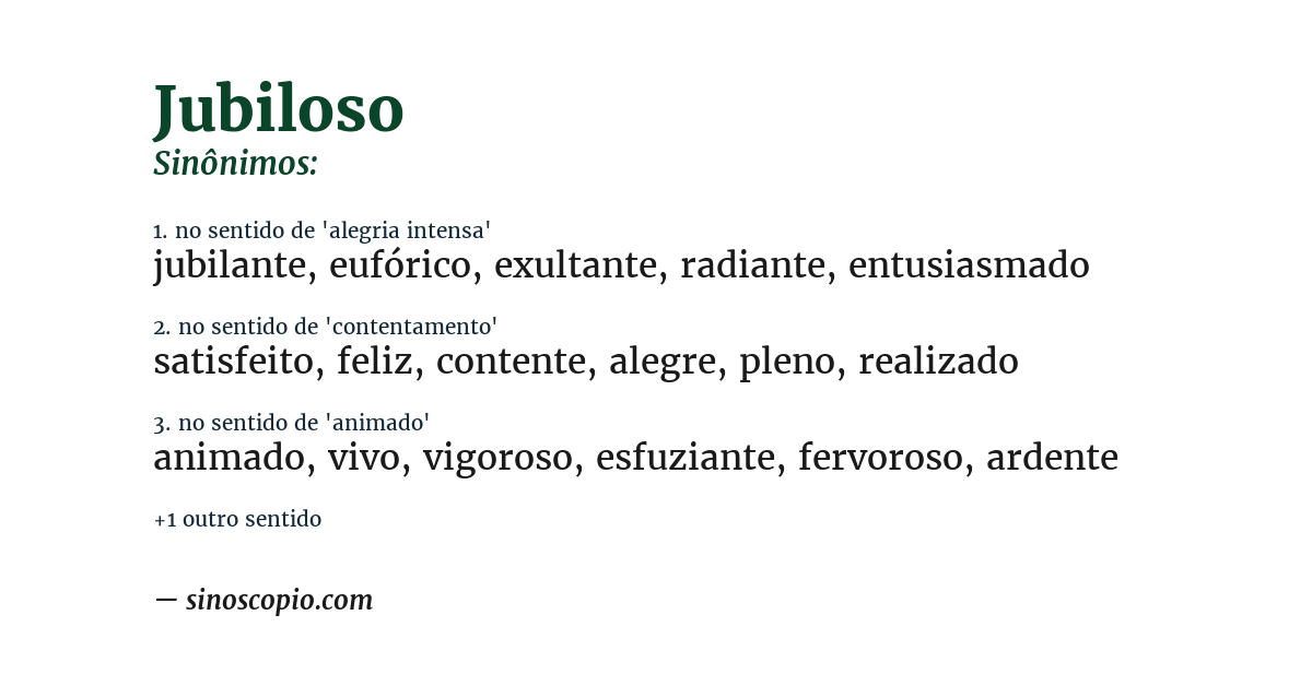 Sinônimo de jubiloso