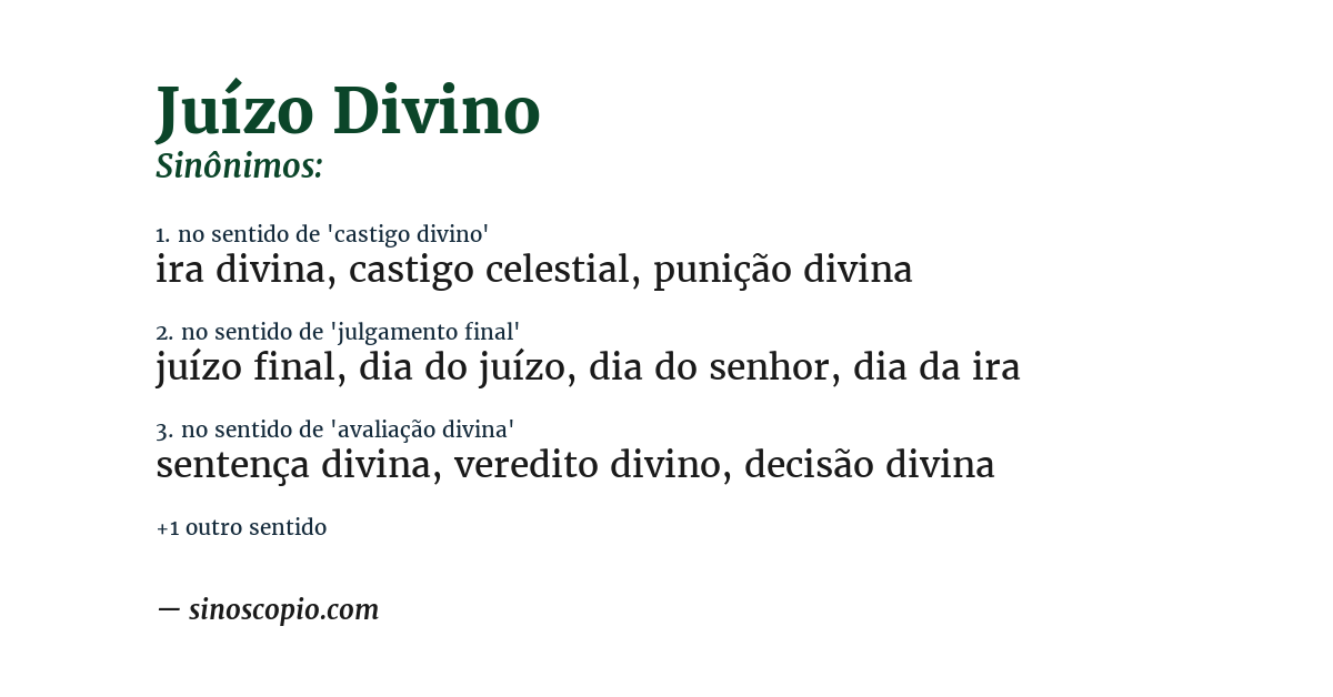 Sinônimo de juízo divino